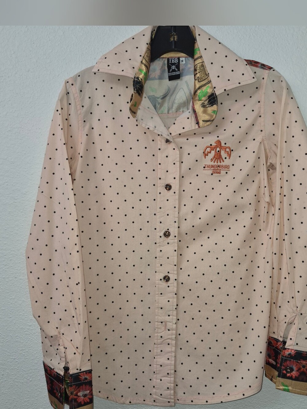 Thunderbird Blush Pink Polka Dot Button-Down Shirt
